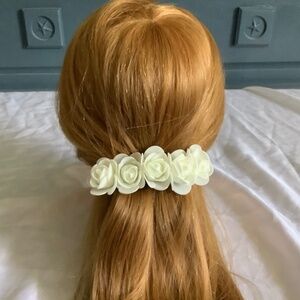 Set of 2 large rose bud French  barrettes